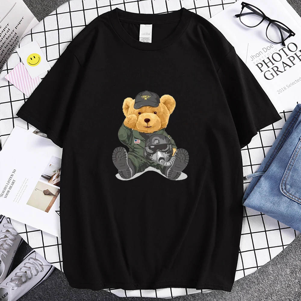 Летняя мужская повседневная футболка Мужская Air Force Bear Print Дизайнерская футболка с коротким рукавом 100% хлопок Удобные футболки Мужские крутые мягкие футболки
Летняя мужская повседневная футболка Мужская Air Force Bear Print Дизайнерская футболка с коротким рукавом 100% хлопок Удобные футболки Мужские крутые мягкие футболки