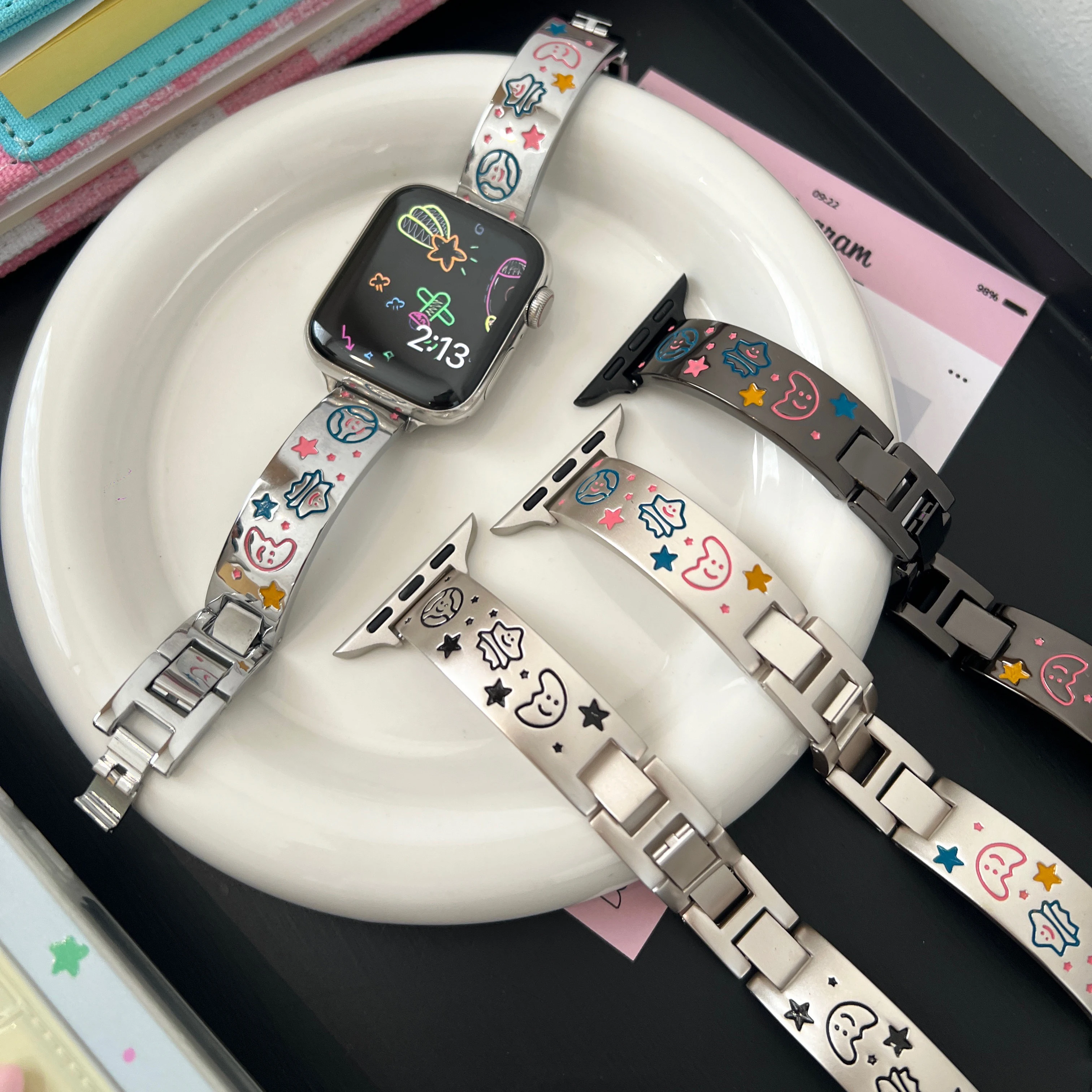 Playful and Cute Curved Bracelet Suitable for Apple Watch Strap S10 46mm Ultra 49mm 45mm 654 38mm Female Metal Strap Suitable
Playful and Cute Curved Bracelet Suitable for Apple Watch Strap S10 46mm Ultra 49mm 45mm 654 38mm Female Metal Strap Suitable