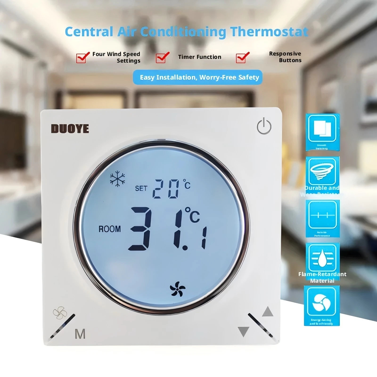 Wifi Intelligent Central Air Conditioning Temperature Controller Intelligent Digital Display Fan Coil Switch Panel Indoor Air Co
Wifi Intelligent Central Air Conditioning Temperature Controller Intelligent Digital Display Fan Coil Switch Panel Indoor Air Co