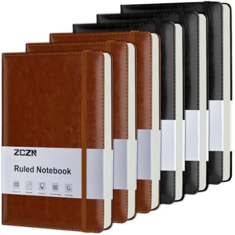 6 Pack Lined Journal Notebooks, 192 Pages A5 Hardcover Leather Journals for Work, Writing, School and Travel, College Ruled Jou
6 Pack Lined Journal Notebooks, 192 Pages A5 Hardcover Leather Journals for Work, Writing, School and Travel, College Ruled Jou