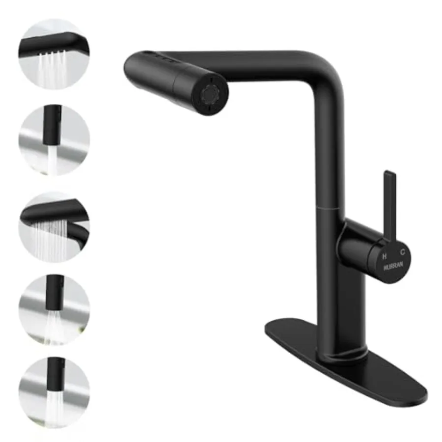Waterfall Kitchen Faucet with Pull Down Sprayer, Kitchen Sink Faucets with 5 Spout Modes, 360° Swivel Single Handle Faucet with
Waterfall Kitchen Faucet with Pull Down Sprayer, Kitchen Sink Faucets with 5 Spout Modes, 360° Swivel Single Handle Faucet with