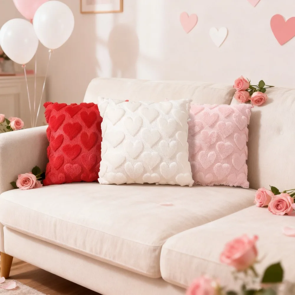 Plush Solid 3D Heart Soft Throw Pillowcase 45X45CM Embroidery Cushion Cover for Living Room Sofa Wedding Decoration
Plush Solid 3D Heart Soft Throw Pillowcase 45X45CM Embroidery Cushion Cover for Living Room Sofa Wedding Decoration