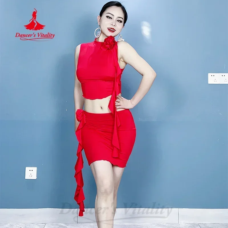 Женская тренировочная одежда для танца живота, топ без рукавов с цветами и Сексуальная Короткая юбка для взрослых, одежда для восточных танцев, 2 шт.
Женская тренировочная одежда для танца живота, топ без рукавов с цветами и Сексуальная Короткая юбка для взрослых, одежда для восточных танцев, 2 шт.