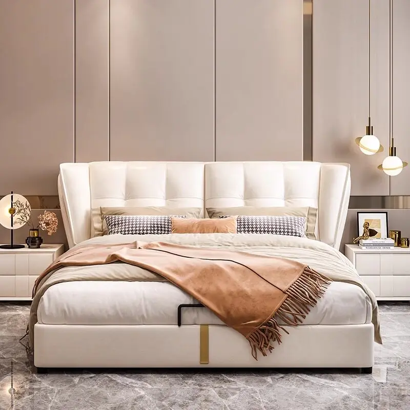 Leather Double Bed Modern Bedroom Simple Frame Queen Luxury European Design Massage Bed Safe Sleeping Beliche Home Furniture
Leather Double Bed Modern Bedroom Simple Frame Queen Luxury European Design Massage Bed Safe Sleeping Beliche Home Furniture