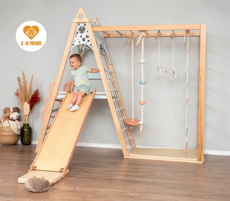 2025 Wooden Indoor Playhouse & Activity Gym - Toddler Bed with Climbing Wall & Slats (Safe Play & Sleep Solution for Kids) 
2025 Wooden Indoor Playhouse & Activity Gym - Toddler Bed with Climbing Wall & Slats (Safe Play & Sleep Solution for Kids)
