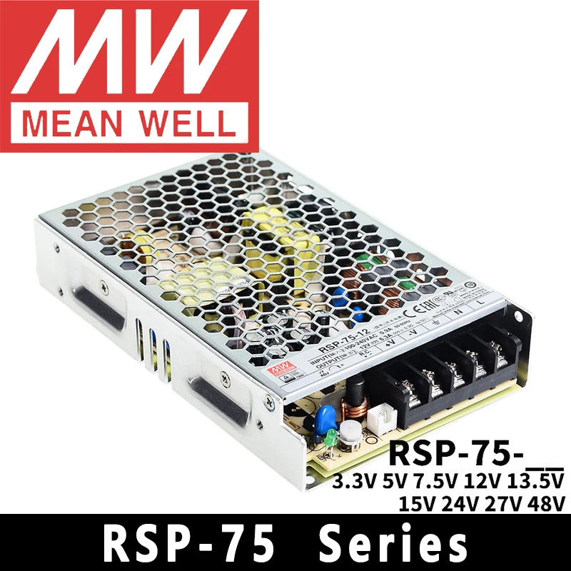 Mean Well RSP-75-3.3/5/7.5/12/13.5/15/24/27/48 meanwell 75W Single Output with PFC Function Power Supply online store
Mean Well RSP-75-3.3/5/7.5/12/13.5/15/24/27/48 meanwell 75W Single Output with PFC Function Power Supply online store