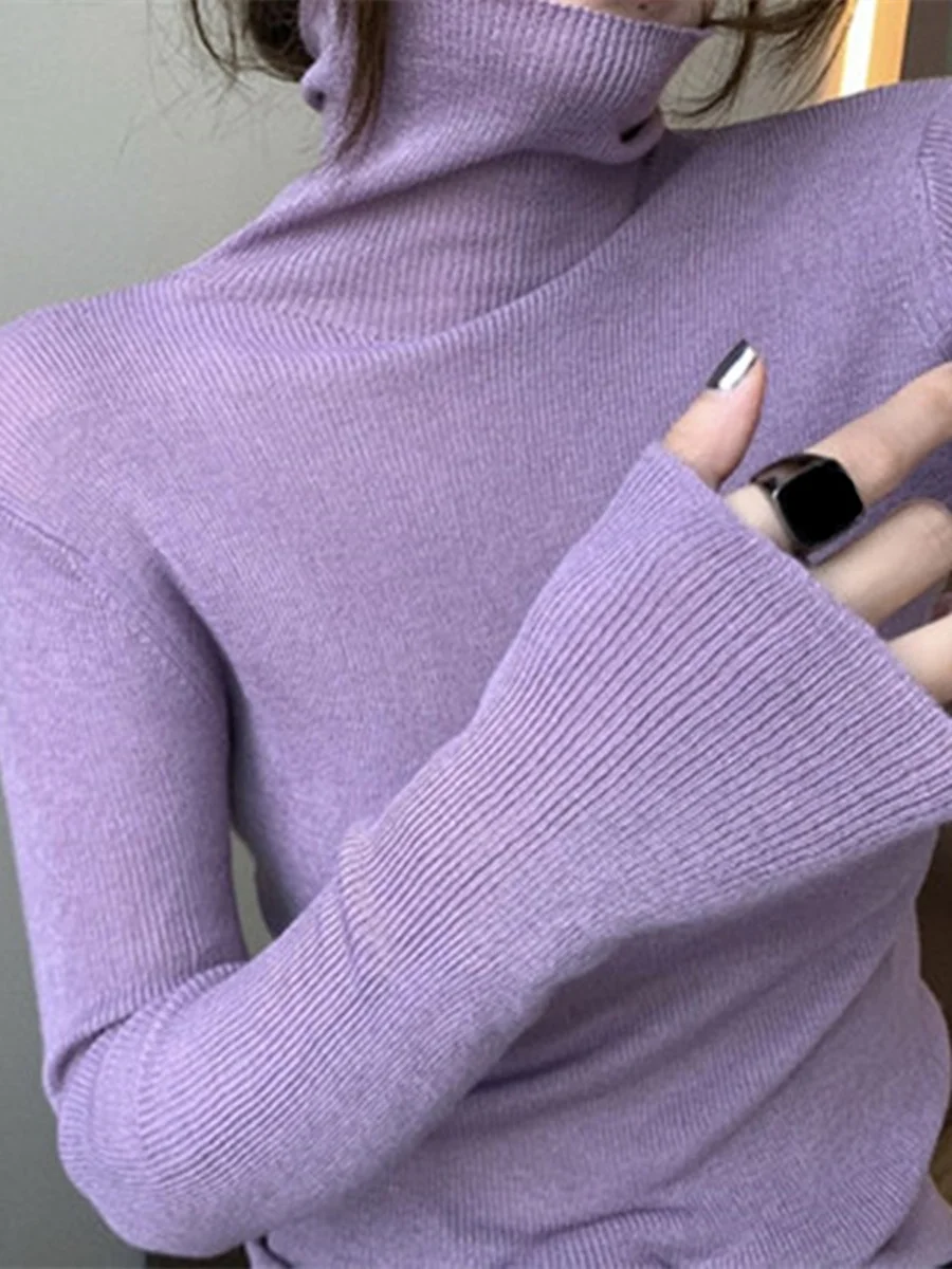 Autumn Winter Knitwear Fashion Female Long Sleeve Skinny Elastic Casual Knitted Shirts Women Turtleneck Pullover Sweaters R389
Autumn Winter Knitwear Fashion Female Long Sleeve Skinny Elastic Casual Knitted Shirts Women Turtleneck Pullover Sweaters R389