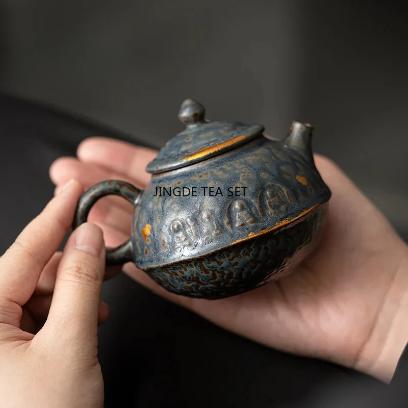 160ml Bronze Glazed Teapot Vintage Rock Mud Household Teapot with Filter Chinese Tea Set Gift
160ml Bronze Glazed Teapot Vintage Rock Mud Household Teapot with Filter Chinese Tea Set Gift