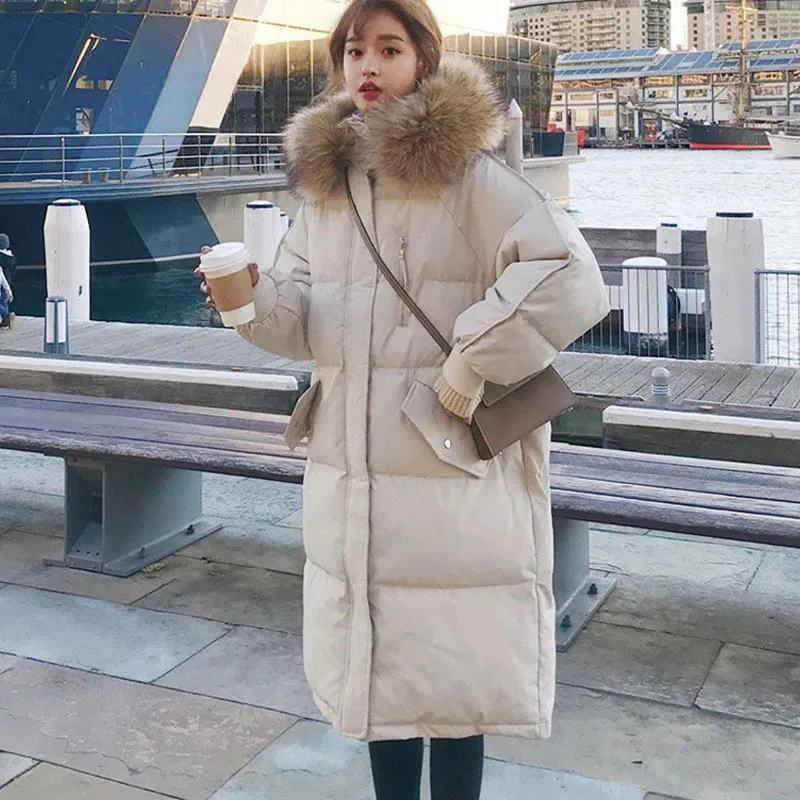 New Winter Coat Womens Fur Collar Padded Jacket Warm Long Hooded Parka Overcoat Loose Snow Clothing Female Down Cotton Jackets
New Winter Coat Womens Fur Collar Padded Jacket Warm Long Hooded Parka Overcoat Loose Snow Clothing Female Down Cotton Jackets
