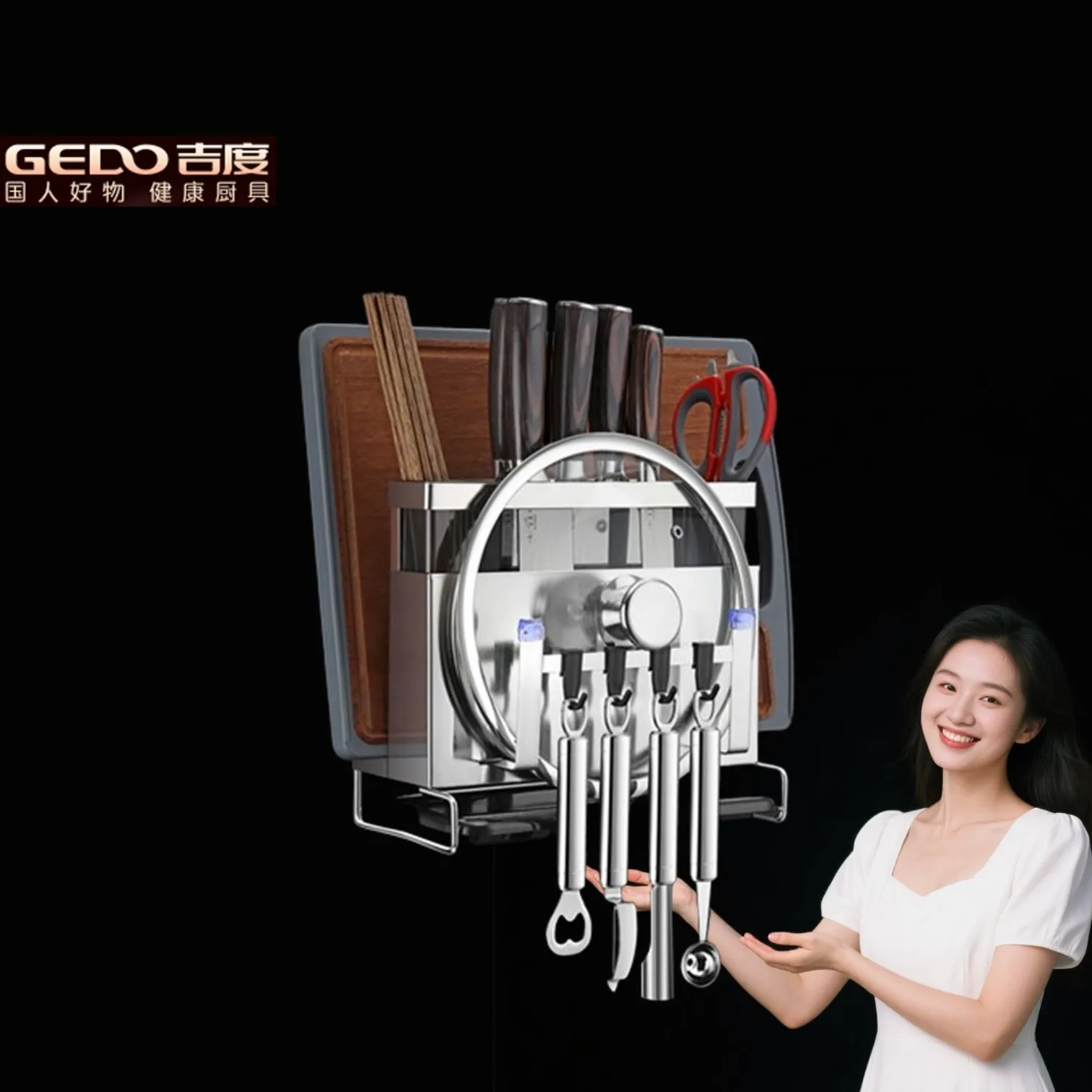 GEDO Sanitary Material Steel Kitchen Organizer Luxury Family Flatware Storage Rack Ventilated Knife Holder with Stable Base
GEDO Sanitary Material Steel Kitchen Organizer Luxury Family Flatware Storage Rack Ventilated Knife Holder with Stable Base