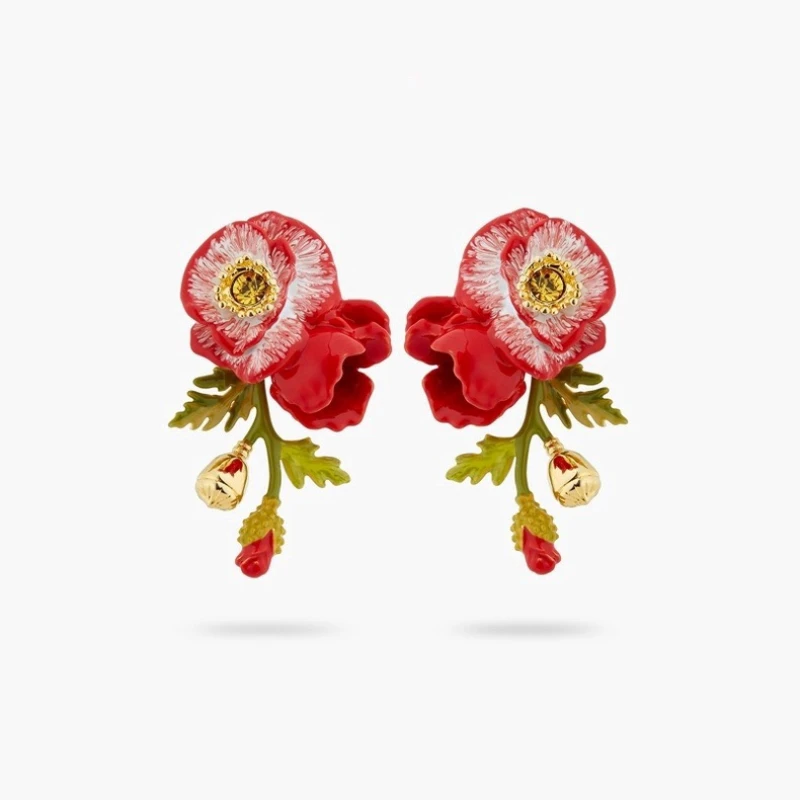 *Серия эмалированных цветов ручной работы, яркие серьги Yu Meiren с красным цветком, ожерелье
*Серия эмалированных цветов ручной работы, яркие серьги Yu Meiren с красным цветком, ожерелье