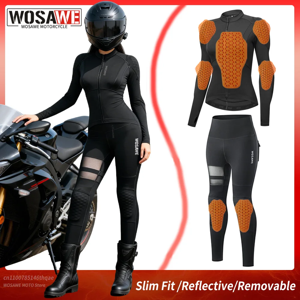 WOSAWE Women Motorcycle Jacket and Pants Set Summer Motocross Shirts High Waist Hip Lift Pants Mesh Breathable Leggings Sexy Set
WOSAWE Women Motorcycle Jacket and Pants Set Summer Motocross Shirts High Waist Hip Lift Pants Mesh Breathable Leggings Sexy Set