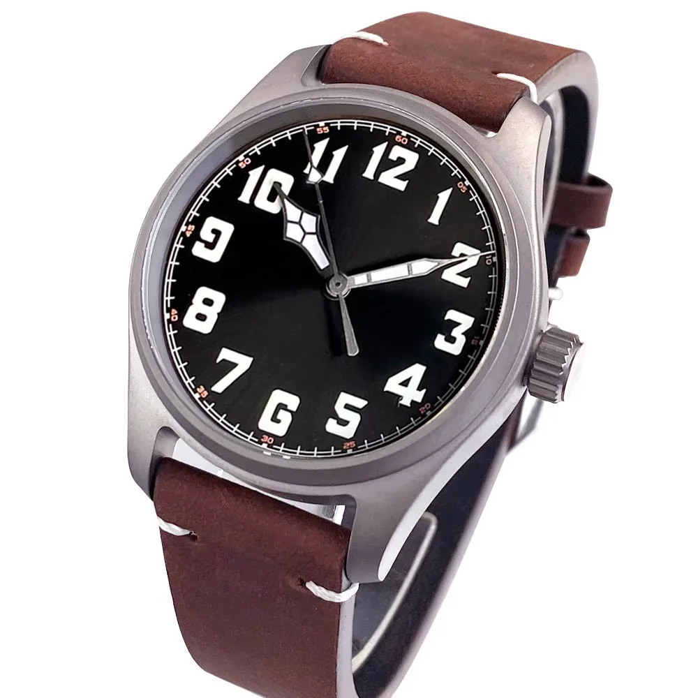 Titanium Tandorio 39mm Field Pilot Sapphire Glass Arabic Numerals Automatic Miyota8215 Movement Men Mechanical Watch 20ATM Lume
Titanium Tandorio 39mm Field Pilot Sapphire Glass Arabic Numerals Automatic Miyota8215 Movement Men Mechanical Watch 20ATM Lume