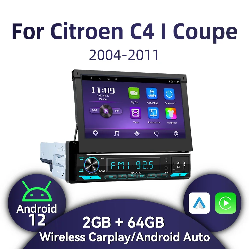 1 Din 7 "выдвижной экран Carplay Android автомобильное мультимедийное радио для Citroen C4 I Coupe 2004-2011 стерео головное устройство Android Auto
1 Din 7 "выдвижной экран Carplay Android автомобильное мультимедийное радио для Citroen C4 I Coupe 2004-2011 стерео головное устройство Android Auto