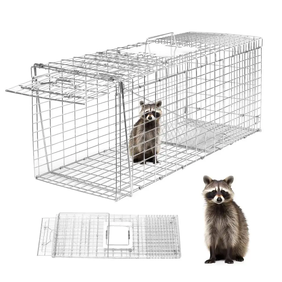 Trap 32x10x12 Cage Trap, Heavy Duty Folding Raccoon Traps, Humane Cat Trap for Stray Cats,Rabbits,Squirrels,Outdoor Small Animal
Trap 32x10x12 Cage Trap, Heavy Duty Folding Raccoon Traps, Humane Cat Trap for Stray Cats,Rabbits,Squirrels,Outdoor Small Animal