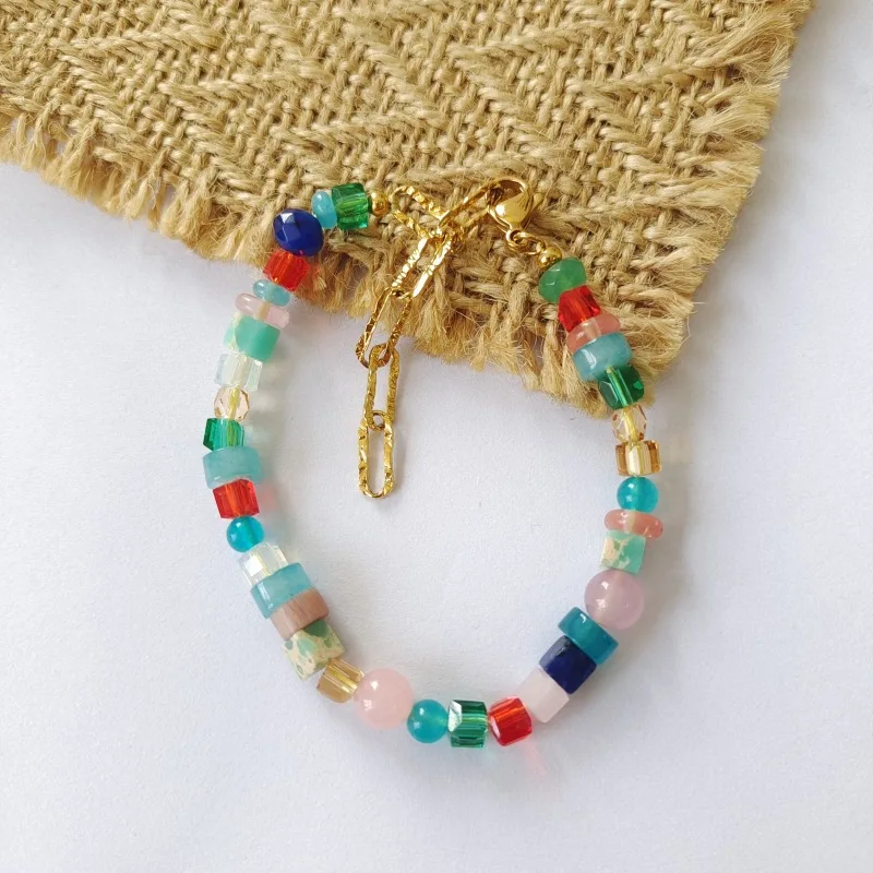 Star's Same Style Multi-element Colorful Beaded Strand Bracelets for Summer, Elegant and High-end Feel Natural Stone Bangle
Star's Same Style Multi-element Colorful Beaded Strand Bracelets for Summer, Elegant and High-end Feel Natural Stone Bangle