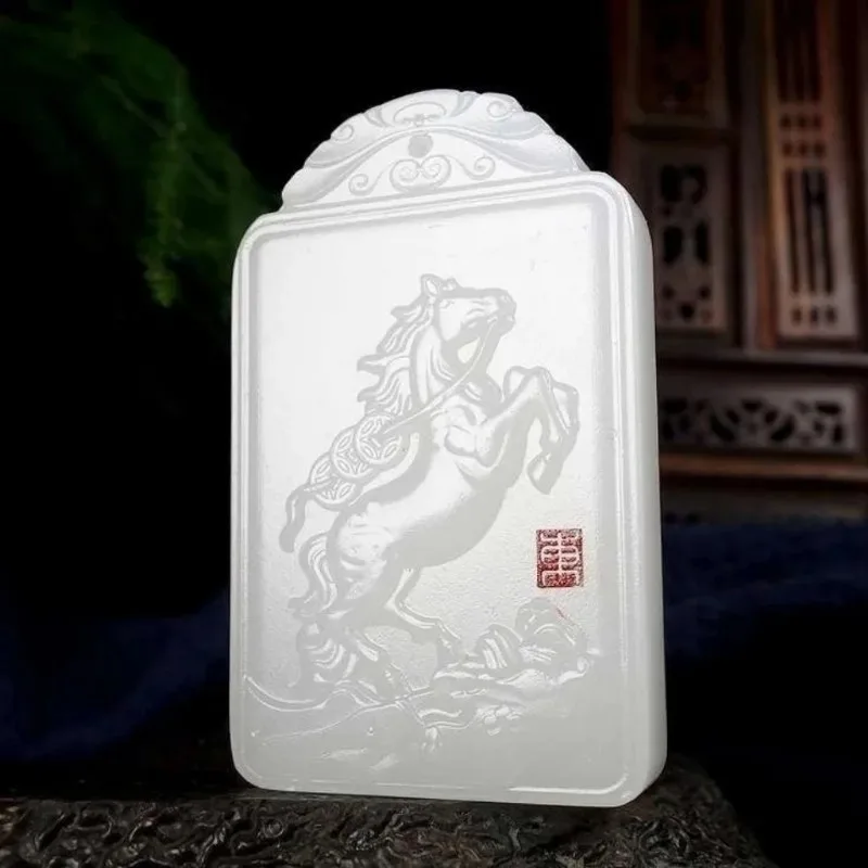 Natural Afghan White Jade Horses Pendant Fashion Boutique Jewelry Men and Women Twelve Zodiac Horses Chain Gifts
Natural Afghan White Jade Horses Pendant Fashion Boutique Jewelry Men and Women Twelve Zodiac Horses Chain Gifts