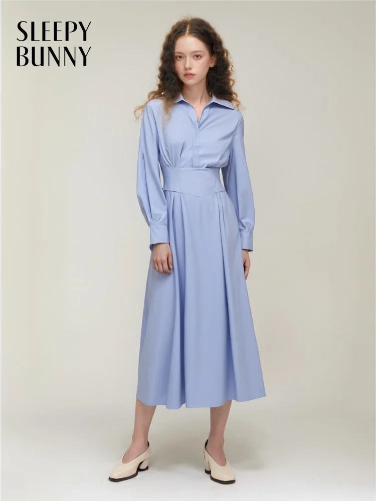 Elegant Shirt Style Midi Dress Women Lady Slim Waist Long Sleeve A-Line Dress Chic Minimal Spring Casual Daily Office Outfit
Elegant Shirt Style Midi Dress Women Lady Slim Waist Long Sleeve A-Line Dress Chic Minimal Spring Casual Daily Office Outfit