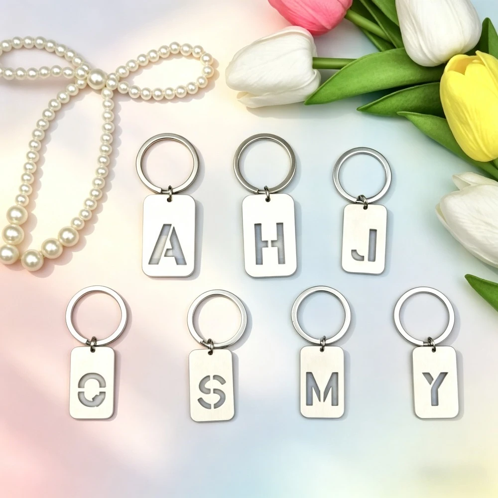 Letters Keychain New Style Accessory for Backpack Wholesalein Uppercase Metal Keyring Simple Fashion Couples Personalized Square
Letters Keychain New Style Accessory for Backpack Wholesalein Uppercase Metal Keyring Simple Fashion Couples Personalized Square