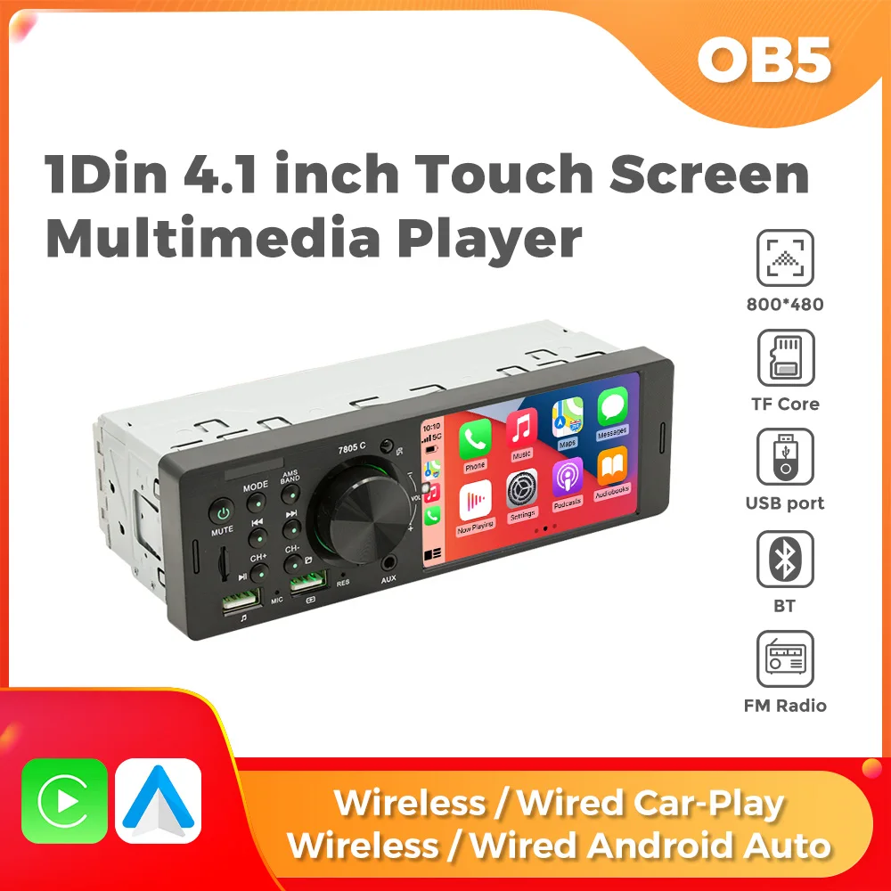 MEKEDE & NAVIFLY 4.1“ Universal 1 Din MP5 Player Touch Screen Car Support Carplay Android Auto FM AUX Input BT Radio Mirror Link
MEKEDE & NAVIFLY 4.1“ Universal 1 Din MP5 Player Touch Screen Car Support Carplay Android Auto FM AUX Input BT Radio Mirror Link