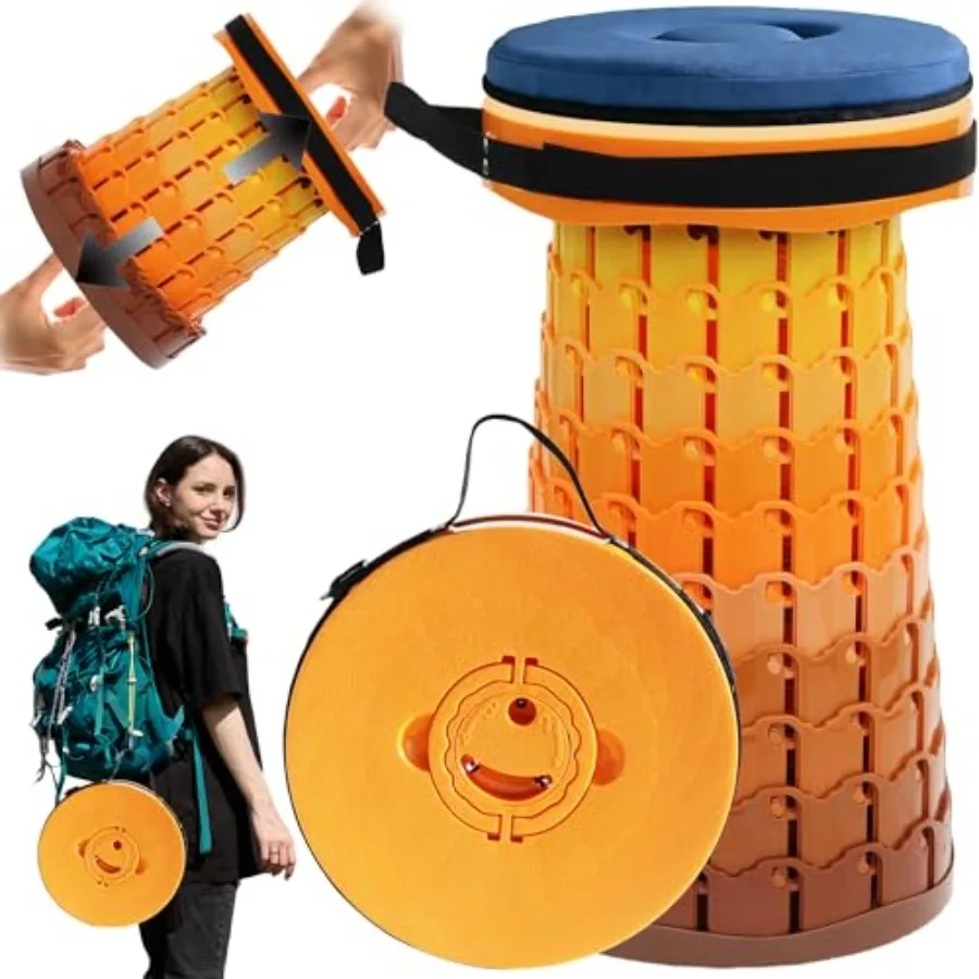 2026 Upgraded XXL Collapsible Stool with Thick Cushion, 19.7"H-11.8"D Telescoping Folding Stool for Adults, More Sturdy Camping
2026 Upgraded XXL Collapsible Stool with Thick Cushion, 19.7"H-11.8"D Telescoping Folding Stool for Adults, More Sturdy Camping