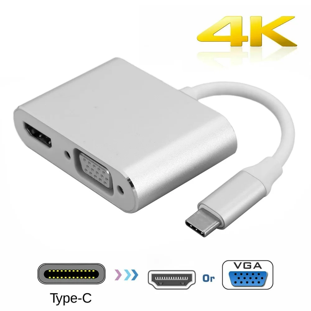 Wide Compatibility 2 in 1 TypeC Hub to VGA +HD 4K Resolution USB Type C Adapter Dual Screen Display Large Screen Display
Wide Compatibility 2 in 1 TypeC Hub to VGA +HD 4K Resolution USB Type C Adapter Dual Screen Display Large Screen Display
