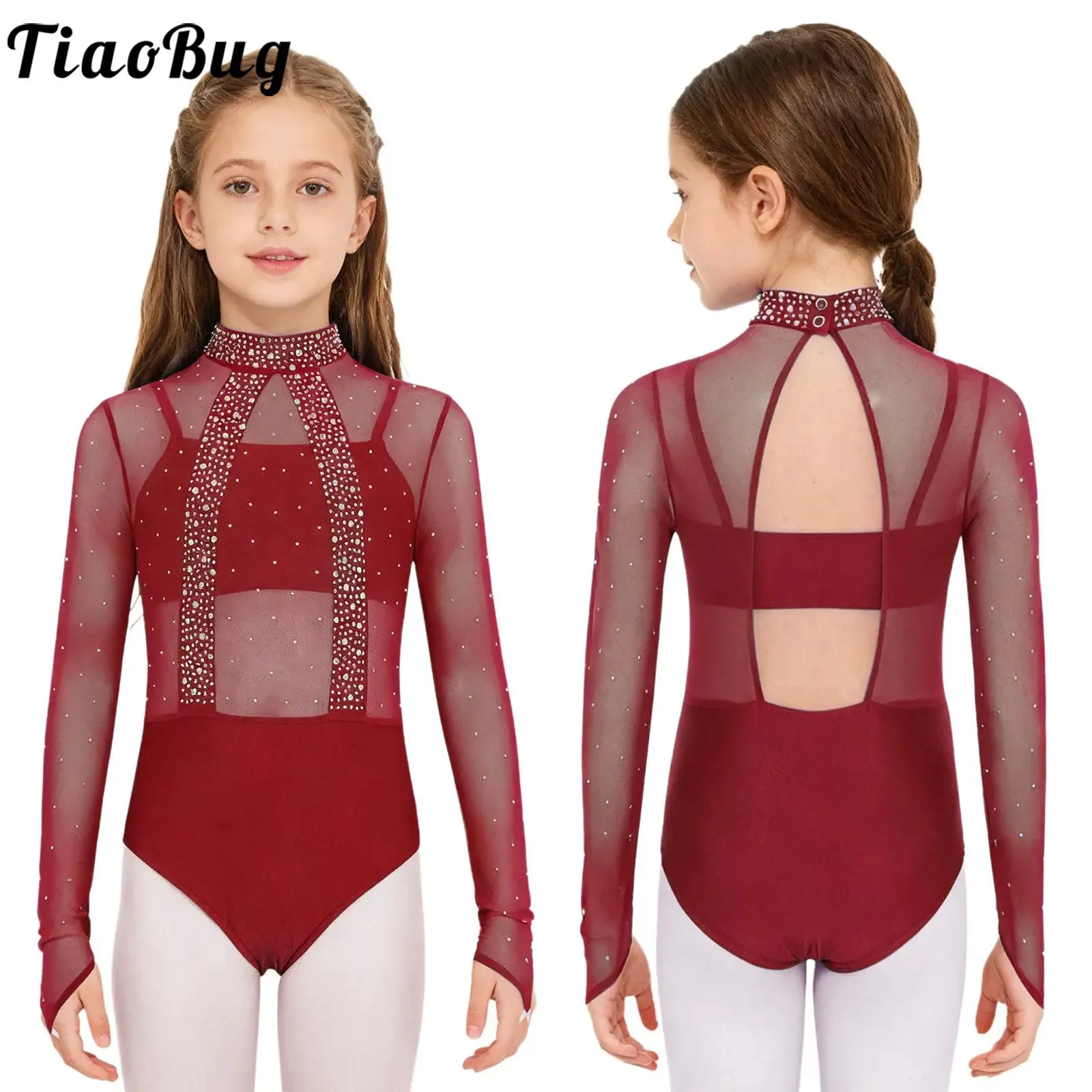 Kids Girls Figure Skating Rhythmic Gymnastics Performance Costume Long Sleeve Rhinestones Ballet Dance Sheer Mesh Bodice Leotard
Kids Girls Figure Skating Rhythmic Gymnastics Performance Costume Long Sleeve Rhinestones Ballet Dance Sheer Mesh Bodice Leotard