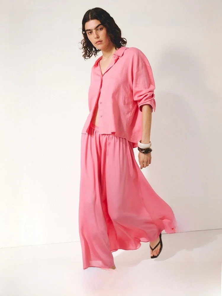Loose Fit Midi Skirt H&M Spring 2026 Women's High Waist Polyester Viscose Blend Printed A-Line Skirt Summer New Arrival
Loose Fit Midi Skirt H&M Spring 2026 Women's High Waist Polyester Viscose Blend Printed A-Line Skirt Summer New Arrival