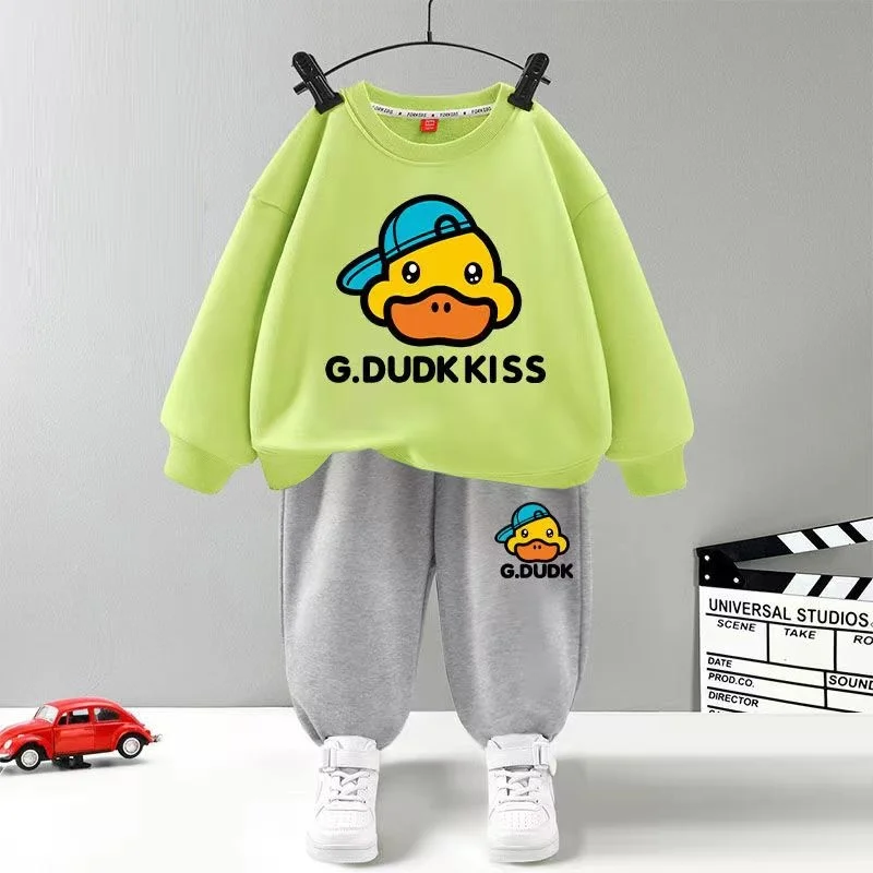 Autumn Kid Boy Clothes Set Children Girls Cartoon Duck Printed Sweatshirt Top And Pants Bottom Suit Baby Long Sleeve Tracksuits
Autumn Kid Boy Clothes Set Children Girls Cartoon Duck Printed Sweatshirt Top And Pants Bottom Suit Baby Long Sleeve Tracksuits