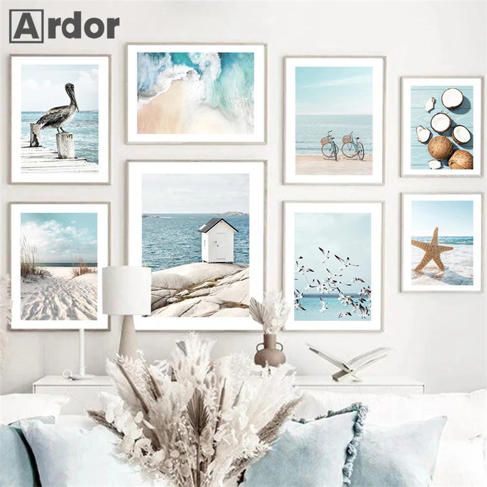 Ocean Beach Posters Seagull Starfish Canvas Painting Coconut Wall Art Print Sea Poster Nordic Wall Pictures Living Room Decor
Ocean Beach Posters Seagull Starfish Canvas Painting Coconut Wall Art Print Sea Poster Nordic Wall Pictures Living Room Decor