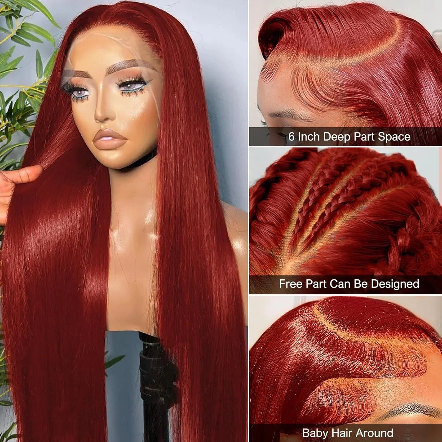 Reddish Brown 33# Lace Front Wig 13x4 Lace Frontal Wig Brazilian Straight Human Hair Wigs Colored HD Lace Frontal Wig For Women
Reddish Brown 33# Lace Front Wig 13x4 Lace Frontal Wig Brazilian Straight Human Hair Wigs Colored HD Lace Frontal Wig For Women