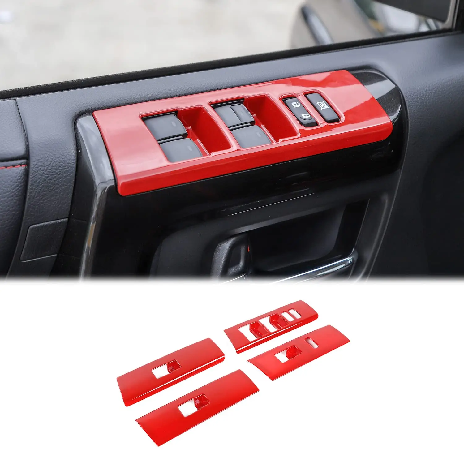 Window Lift Switch Trim For Toyota 4Runner 2010-2023 ABS Carbon Fiber Red 4pcs
Window Lift Switch Trim For Toyota 4Runner 2010-2023 ABS Carbon Fiber Red 4pcs