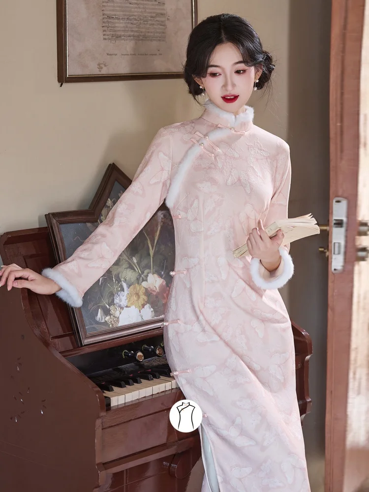 Изысканное розовое теплое платье на подкладке Fce для повседневной носки, удобное длинное платье Sve с низким разрезом и цветочным узором
Изысканное розовое теплое платье на подкладке Fce для повседневной носки, удобное длинное платье Sve с низким разрезом и цветочным узором