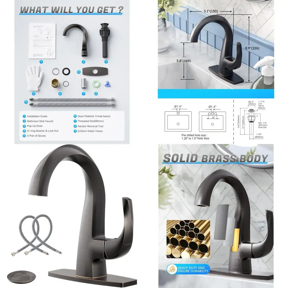 Смеситель для ванной комнаты с одной ручкой и выдвижным сливом, промасленная бронзовая отделка, твердая латунная конструкция для раковин и ва
Смеситель для ванной комнаты с одной ручкой и выдвижным сливом, промасленная бронзовая отделка, твердая латунная конструкция для раковин и ва