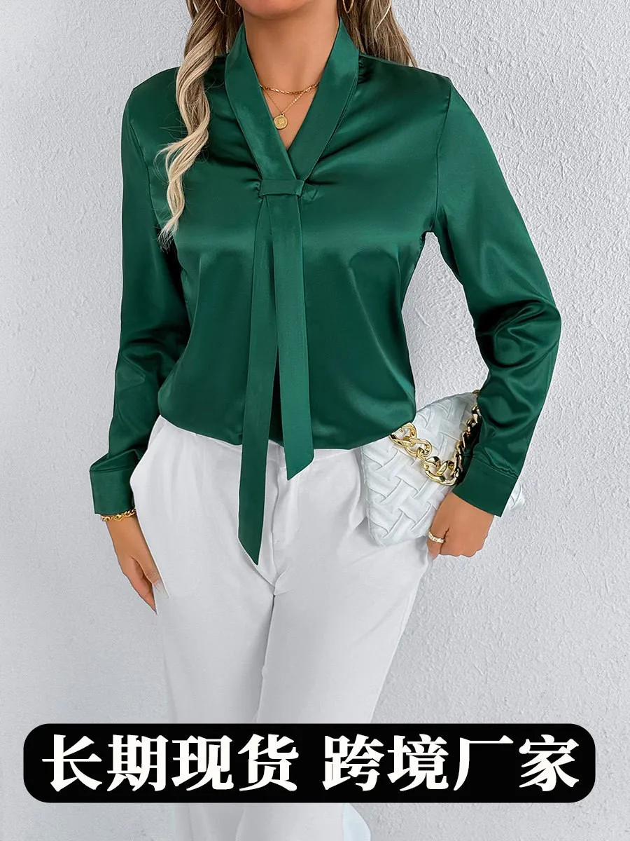 Summer Women's Clothing Satin Long Sleeve Button Up Shirt Elegant Office Wear For Regular Fit Polyester Satin Blouse
Summer Women's Clothing Satin Long Sleeve Button Up Shirt Elegant Office Wear For Regular Fit Polyester Satin Blouse