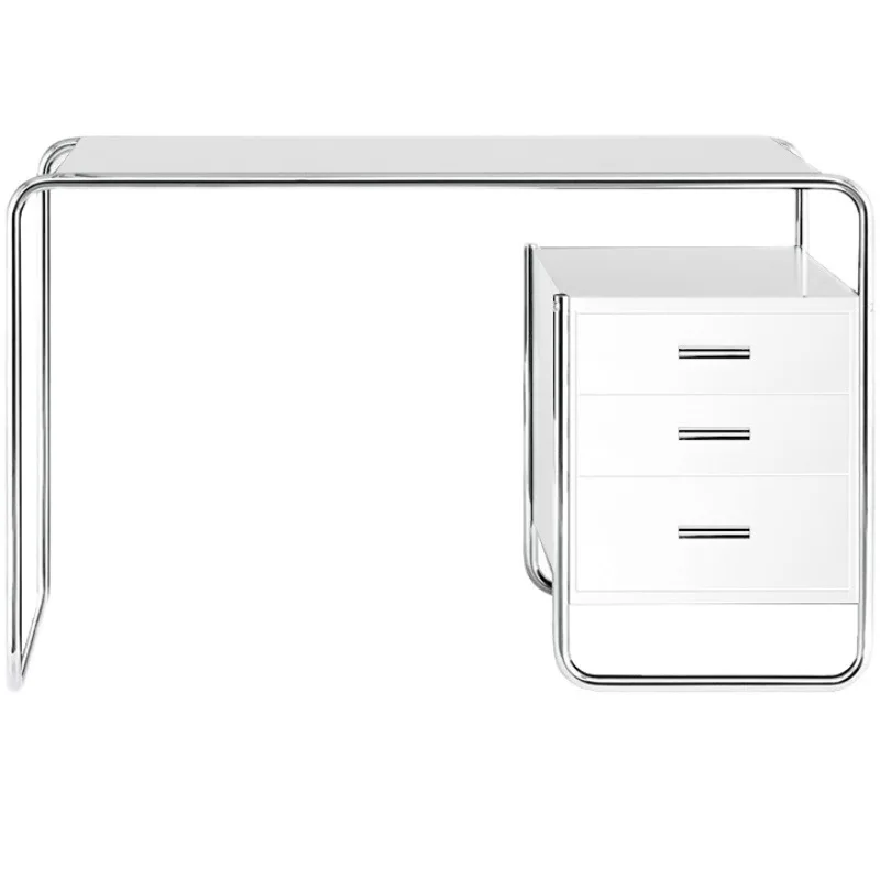 Nordic furniture study stainless steel table small apartment medieval desk modern metal office computer desk with drawers
Nordic furniture study stainless steel table small apartment medieval desk modern metal office computer desk with drawers