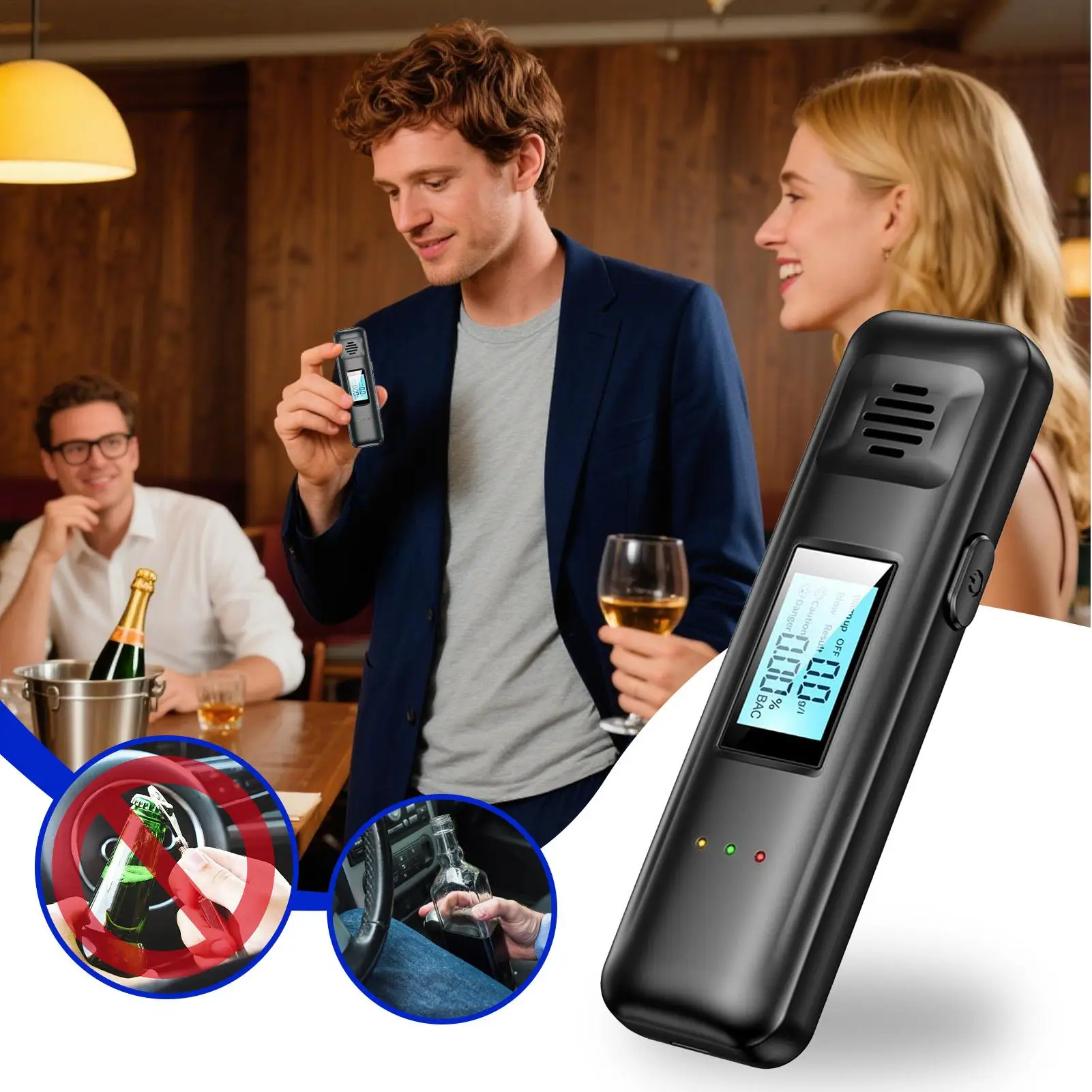 Алкотеры для алкоголя Высокоточный детектор алкоголя Цифровой дисплей Профессиональный детектор для перед вождением на рабочем месте
Алкотеры для алкоголя Высокоточный детектор алкоголя Цифровой дисплей Профессиональный детектор для перед вождением на рабочем месте