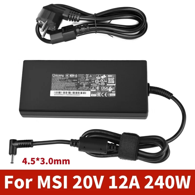 Адаптер питания для ноутбука 240 Вт, 20 В, 12 А, зарядное устройство для MSI Delta 15 15 A5EFK 15001 GF66 GF76 GL66 GL76 12U Sword 15 Crosshair 17 15
Адаптер питания для ноутбука 240 Вт, 20 В, 12 А, зарядное устройство для MSI Delta 15 15 A5EFK 15001 GF66 GF76 GL66 GL76 12U Sword 15 Crosshair 17 15