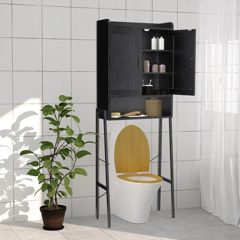 Over The Toilet Storage Cabinet, Toilet Storage Rack with 2 Curtained Doors, Bathroom Organizer Shelf
Over The Toilet Storage Cabinet, Toilet Storage Rack with 2 Curtained Doors, Bathroom Organizer Shelf
