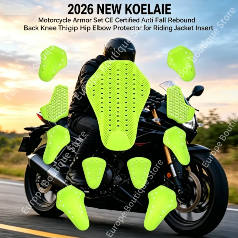 2026 NEW KOELAIE CE Certified Anti Fall Rebound Motorcycle Armor Set Back Knee Hip Elbow Protector for Riding Jacket Insert
2026 NEW KOELAIE CE Certified Anti Fall Rebound Motorcycle Armor Set Back Knee Hip Elbow Protector for Riding Jacket Insert