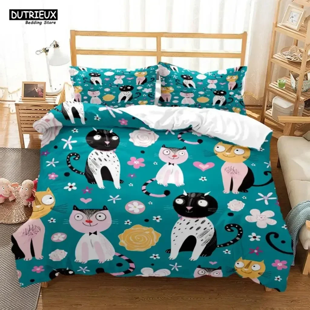 Cute Cat Print Quilt Cover Pillow Cover Bedding Set Luxury Queen Bedding Set Cute Style Customized children‘s Bedding Set
Cute Cat Print Quilt Cover Pillow Cover Bedding Set Luxury Queen Bedding Set Cute Style Customized children‘s Bedding Set