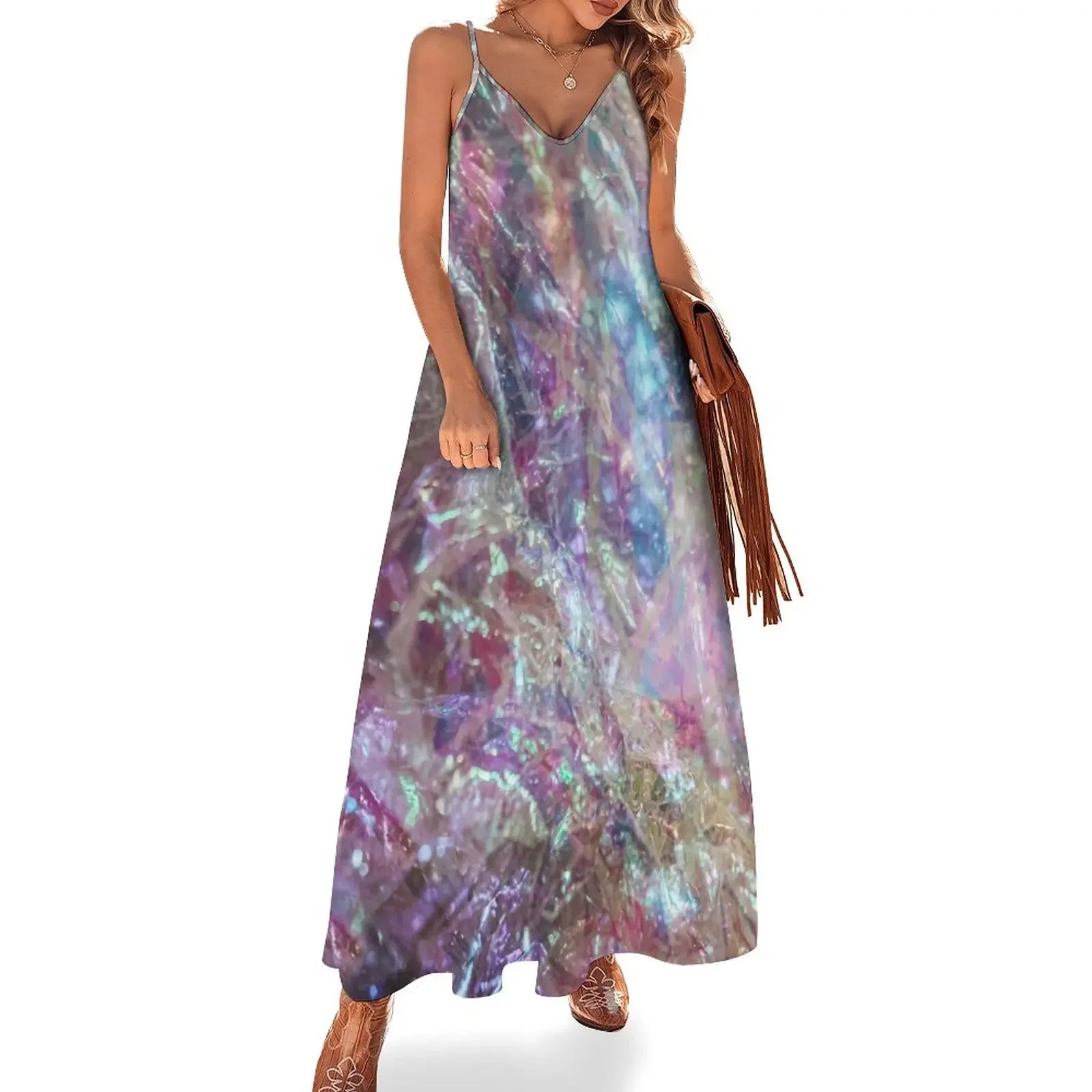 Iridescent Cellophane Sleeveless Dress Female dress Dress for pregnant women elegant women's dresses for wedding
Iridescent Cellophane Sleeveless Dress Female dress Dress for pregnant women elegant women's dresses for wedding