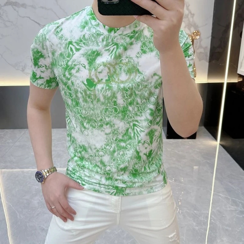 Модные футболки с круглым вырезом и принтом бриллиантов, мужская одежда, новинка лета 2025, свободные повседневные топы с короткими рукавами, футболка в стиле панк
Модные футболки с круглым вырезом и принтом бриллиантов, мужская одежда, новинка лета 2025, свободные повседневные топы с короткими рукавами, футболка в стиле панк