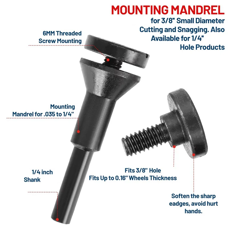 N04R 2X Mounting Mandrel For Cut-Off Wheels, 6Mm, 10Mm Hole Cutting Disc, Grinding Wheel Saw Blade
N04R 2X Mounting Mandrel For Cut-Off Wheels, 6Mm, 10Mm Hole Cutting Disc, Grinding Wheel Saw Blade