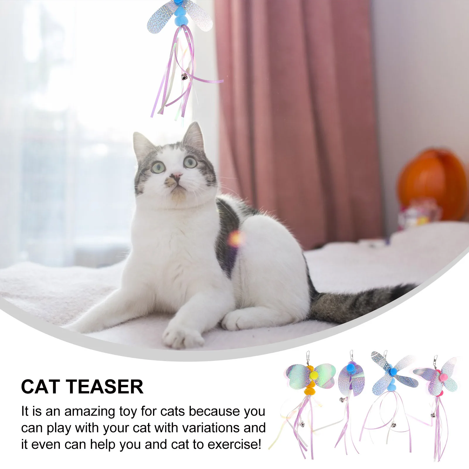 4Pcs Cat Interactive Teaser Feathered Stick for Exciting Play Sessions Mental Stimulation Independent Amusement Must-Have
4Pcs Cat Interactive Teaser Feathered Stick for Exciting Play Sessions Mental Stimulation Independent Amusement Must-Have