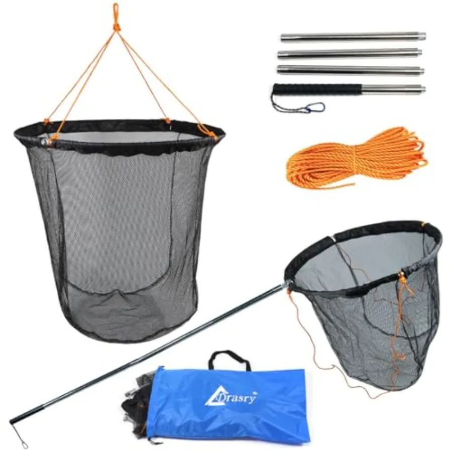 Large Collapsible Bridge Pier Fishing Net Landing Net with Rod, High Load Aluminum Ring Drop Net for Saltwater and Freshwater P
Large Collapsible Bridge Pier Fishing Net Landing Net with Rod, High Load Aluminum Ring Drop Net for Saltwater and Freshwater P