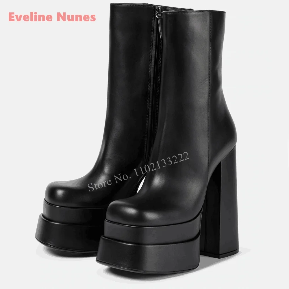 New Black Leather Platform Ankle Boots News Simple Women's Side Zipper Chunky High Heel Round Toe Night Club Anti-slip Shoes
New Black Leather Platform Ankle Boots News Simple Women's Side Zipper Chunky High Heel Round Toe Night Club Anti-slip Shoes