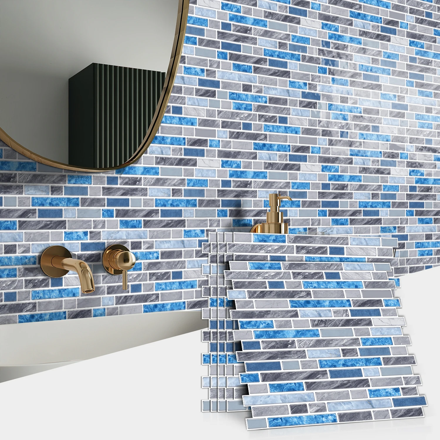 Peel and Stick Marble Tile Stickers Self Adhesive Waterproof Wall Tiles for Kitchen Bathroom (3/6/9/12/15PCS)
Peel and Stick Marble Tile Stickers Self Adhesive Waterproof Wall Tiles for Kitchen Bathroom (3/6/9/12/15PCS)