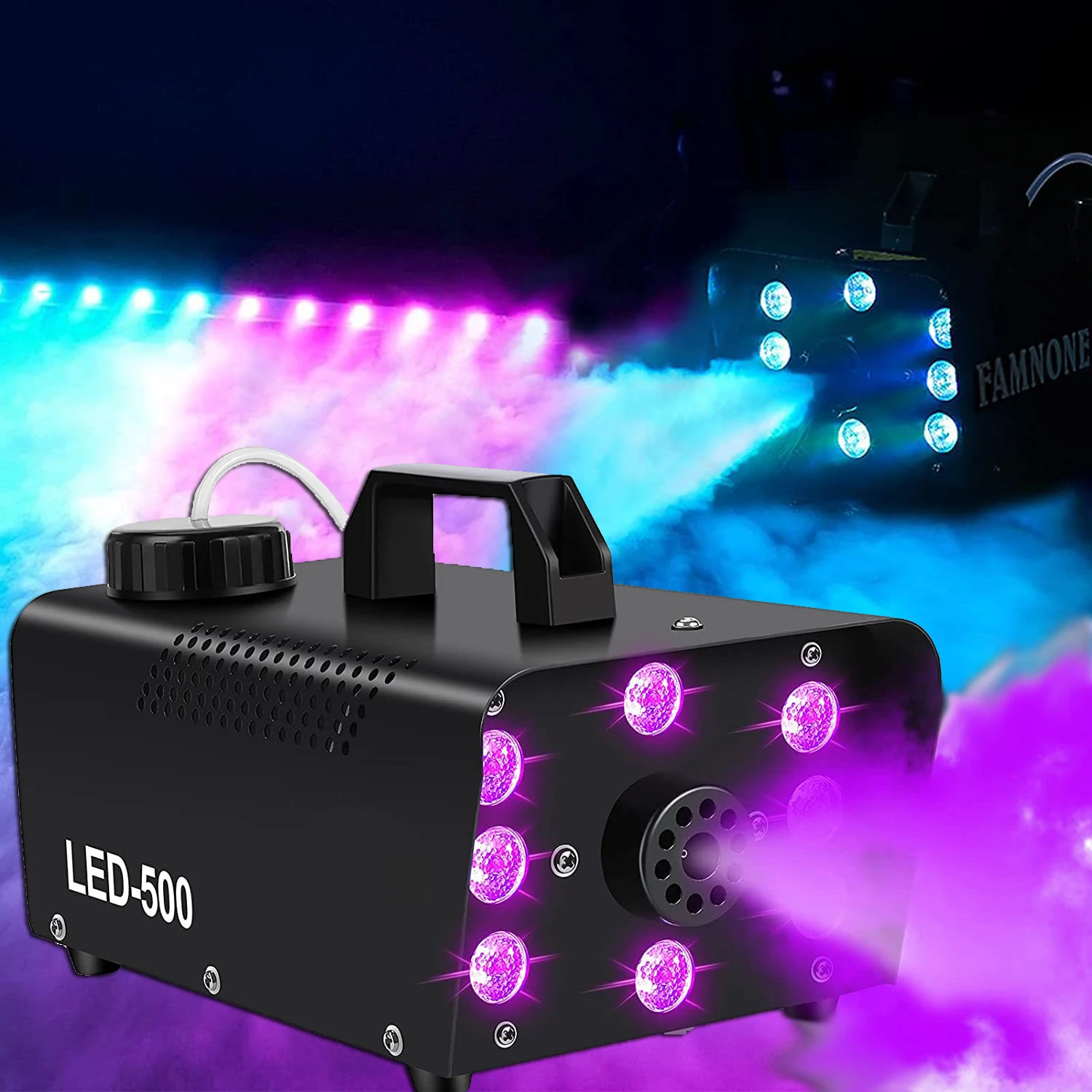 New adjustable color LED 500W smoke machine RGB wireless remote control DJ disco stage lamp KTV wedding atmosphere lamp
New adjustable color LED 500W smoke machine RGB wireless remote control DJ disco stage lamp KTV wedding atmosphere lamp