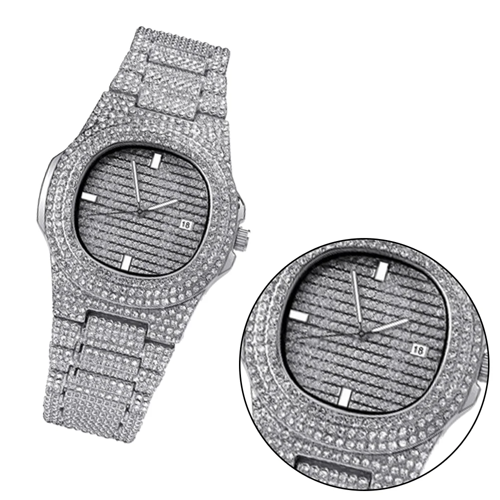 Male Zircon Watch Band Rhinestone Watch Fashion Quartz Watch Hippop Wrist Watch Silver Fashion Watch Hippop Watch
Male Zircon Watch Band Rhinestone Watch Fashion Quartz Watch Hippop Wrist Watch Silver Fashion Watch Hippop Watch